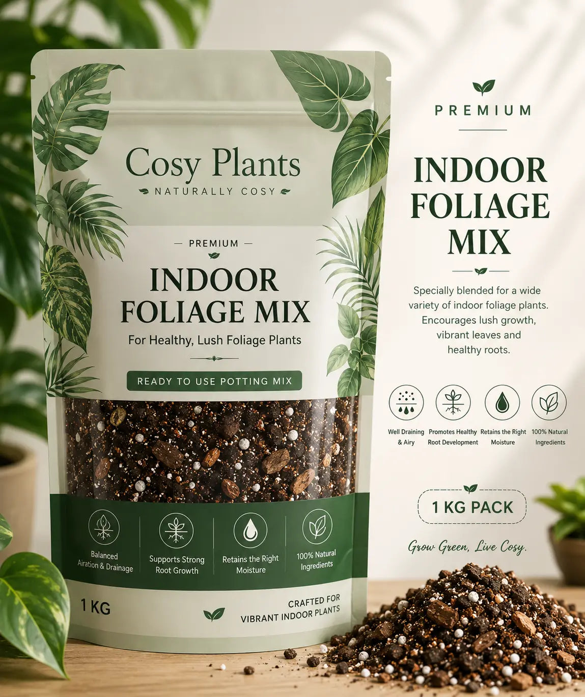 Cosy Plants Premium Indoor Foliage Mix – 1 KG